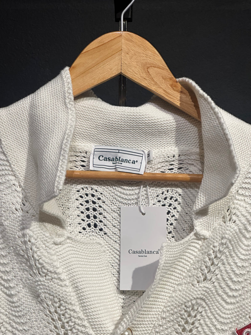 Conjunto Casablanca Crochê Camisa Manga Curta + Short White - Pronta Entrega