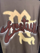 Camiseta Mixed Emotion Angel Brown Oversized - Pronta Entrega