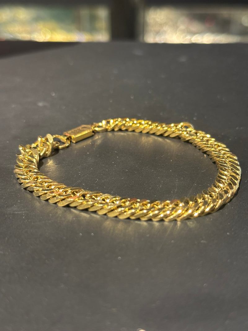 Pulseira Groumet Slim Dourada 20 CM - Pronta Entrega