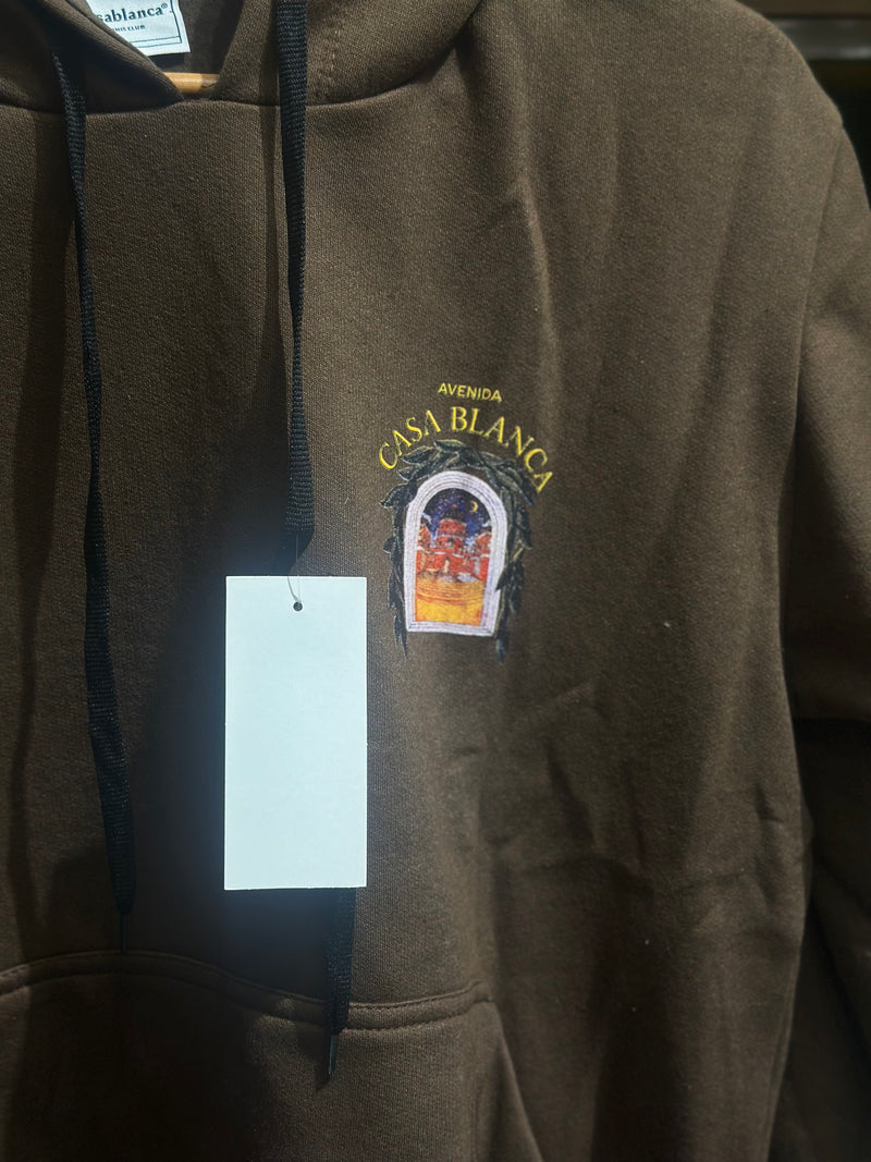 Moletom Com Gorro Casablanca Avenida Marrom - Pronta Entrega