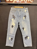 Calça Jeans Chrome Hearts Cruz Black White - Pronta Entrega