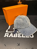 Boné Louis Vuitton Logos Azul Destonado Com Box - Pronta Entrega