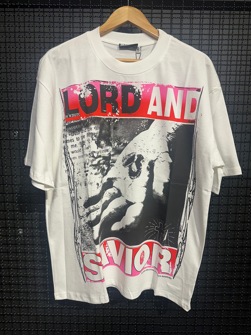 Camiseta Hellstar Jesus “Lord And Savior” White - Pronta Entrega
