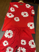 Conjunto Denim Tears Vermelho Camiseta + Short - Pronta Entrega