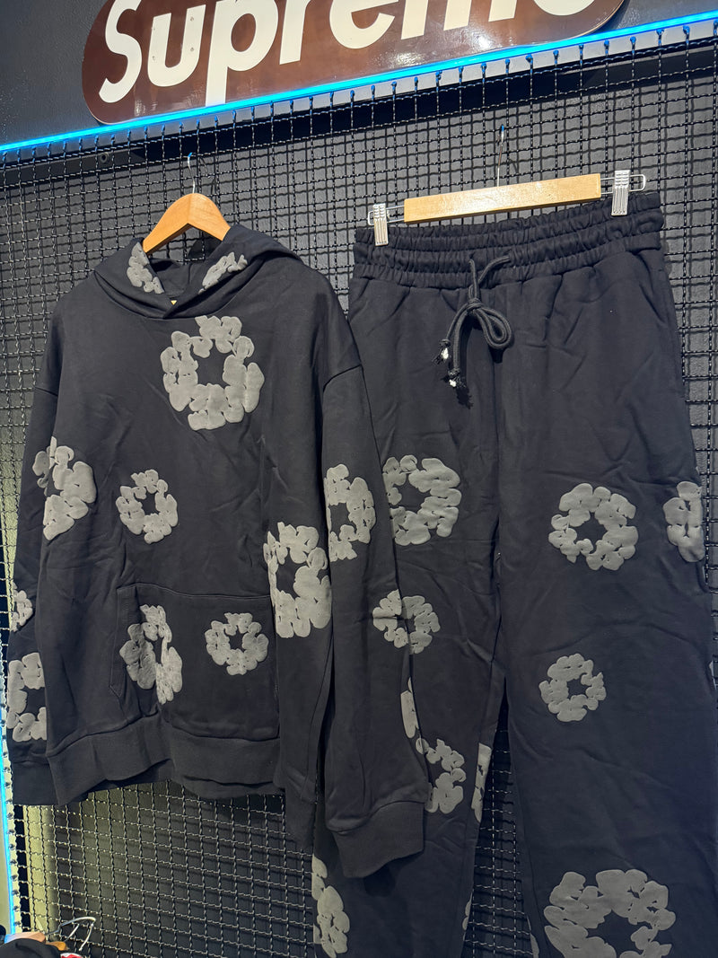 Conjunto Moletom Denim Tears Black Gray Blusa + Calça - Pronta Entrega