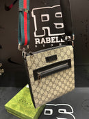 Bolsa Gucci Carteiro Transversal Bege Preto - Pronta Entrega