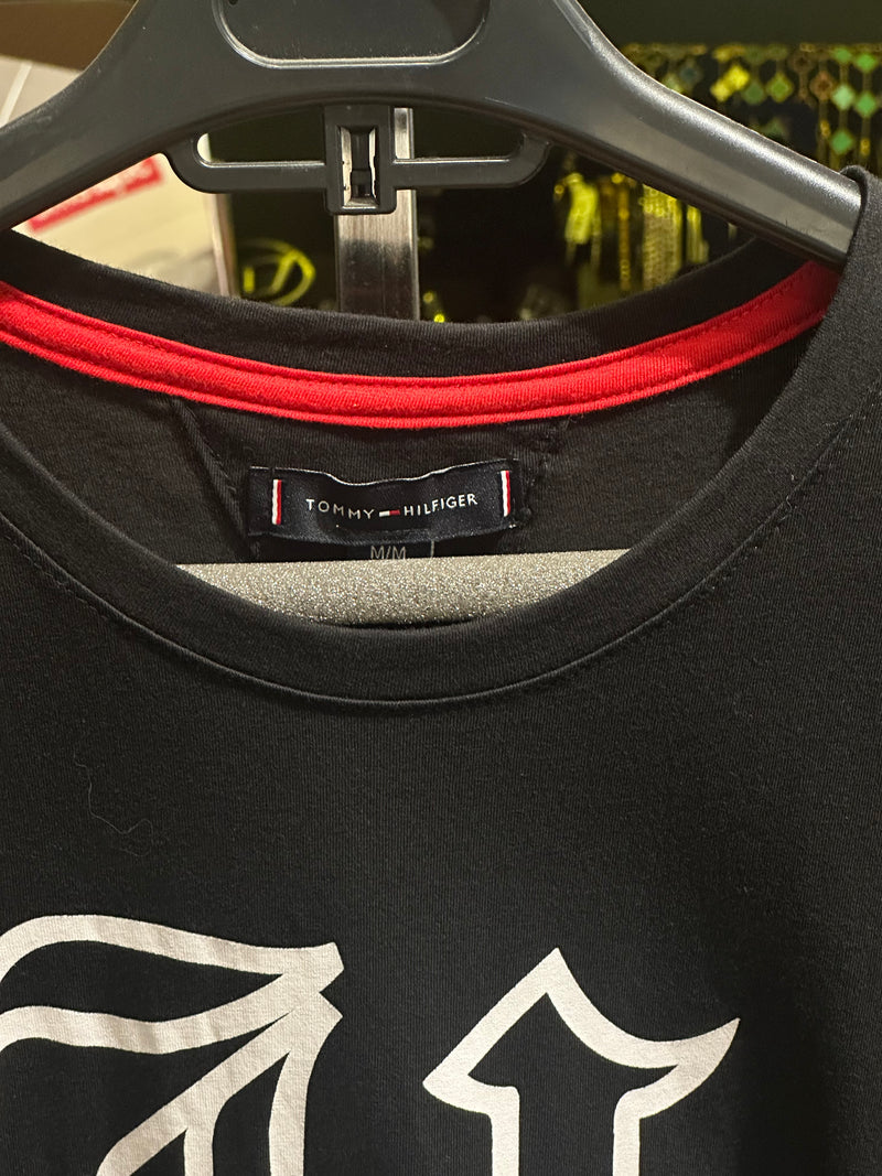 Camisa Tommy Hilfiger Preta Logo H Frontal - Pronta Entrega