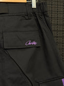 Calça Corteiz Guerillaz Cargo Black/Purple - Pronta Entrega