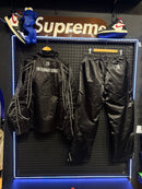 Conjunto Jaqueta Supreme Satin Piping Pullover Black - Pronta Entrega