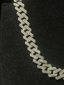 Corrente Cravejada Em Zicornia Cubica Prata 45 CM - Pronta Entrega