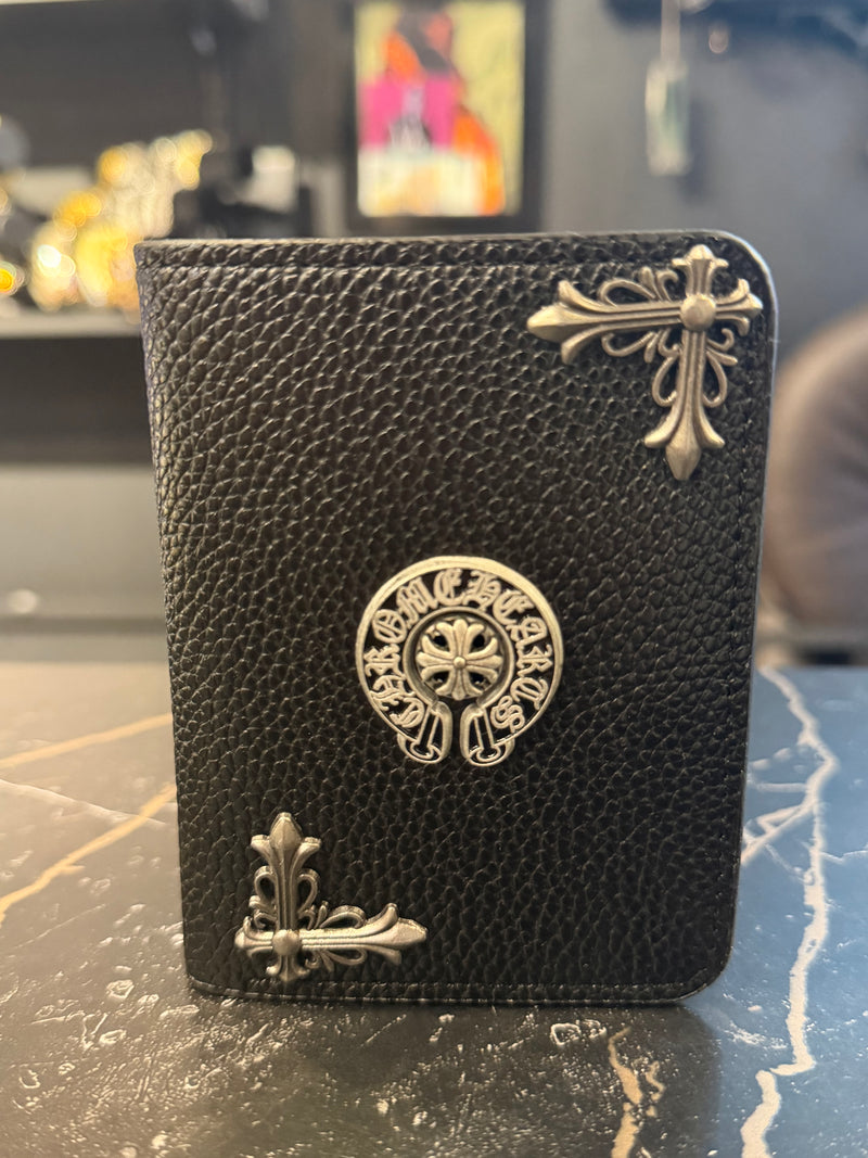 Carteira Chrome Hearts Courino Logo Metal 1# - Pronta Entrega