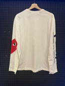 Camiseta Manga Longa Comme des Garçons White - Pronta Entrega