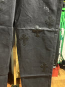 Calça Jeans Preta Chrome Hearts Cruz Black- Pronta Entrega