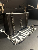 Bolsa Yves Saint Laurent Kate Black/Silver - Pronta Entrega