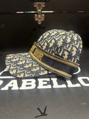 Boné Aba Curva Christian Dior Paris Bege/Azul Logo Frontal - Pronta Entrega