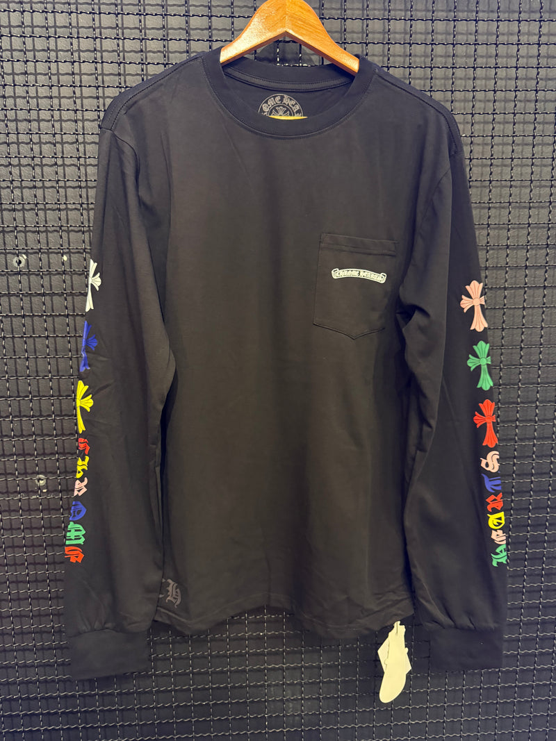 Chrome Hearts x Comme des Garçons MultiColor Cruz Cross Long Sleeve Black - Pronta Entrega