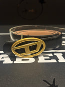 Cinto Feminino Diesel Black/Pink Fivela Gold 105 CM  - Pronta Entrega