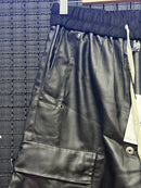 Calça Cargo Couro Sintético Rick Owens - Pronta Entrega