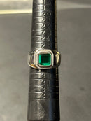 Anel Aço Inoxidável Pedra Esmeralda 25 CM - Pronta Entrega