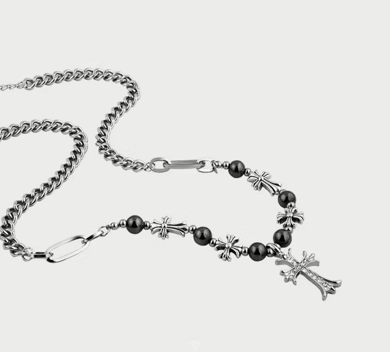 Colar Chrome Hearts Vintage Y2K Prata - Pronta Entrega