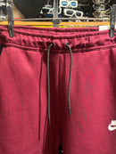 Calça Moletom Nike Slim Fit Preta/Vermelha Com Punho - Pronta Entrega