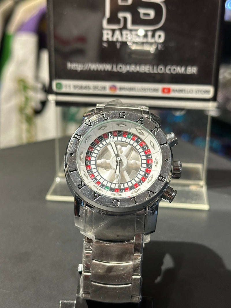 Relógio Bvlgari Cassino Prime Italia Prateado - Pronta Entrega