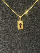 Corrente Banhada Pingente Cruz 25 CM - Pronta Entrega