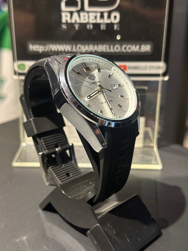 Relógio Tag Heuer Preto Fundo Branco - Pronta Entrega