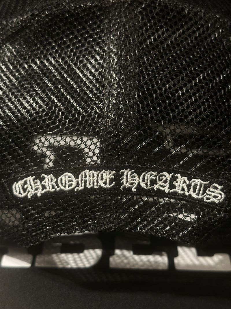 Boné Trucker Aba Reta Chrome Hearts Black - Pronta Entrega