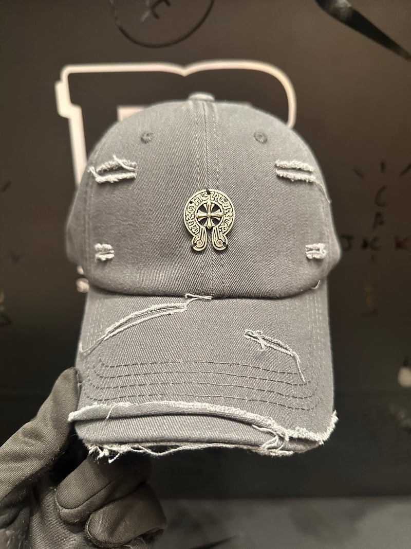 Boné Aba Curva Chrome Hearts Cinza - Pronta Entrega