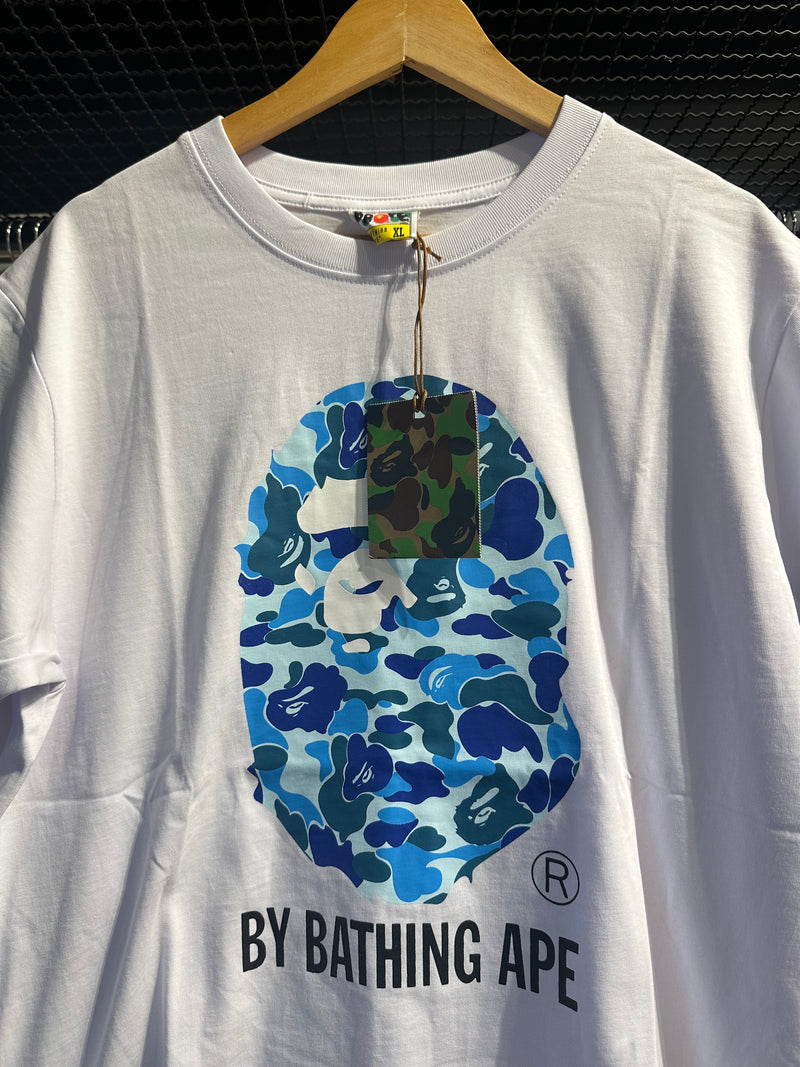 Camiseta BAPE ‘Big Logo Ape ’ Blue Branco - Pronta Entrega