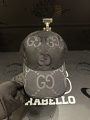 Boné Gucci Black Aba Curva Logo Grande - Pronta Entrega