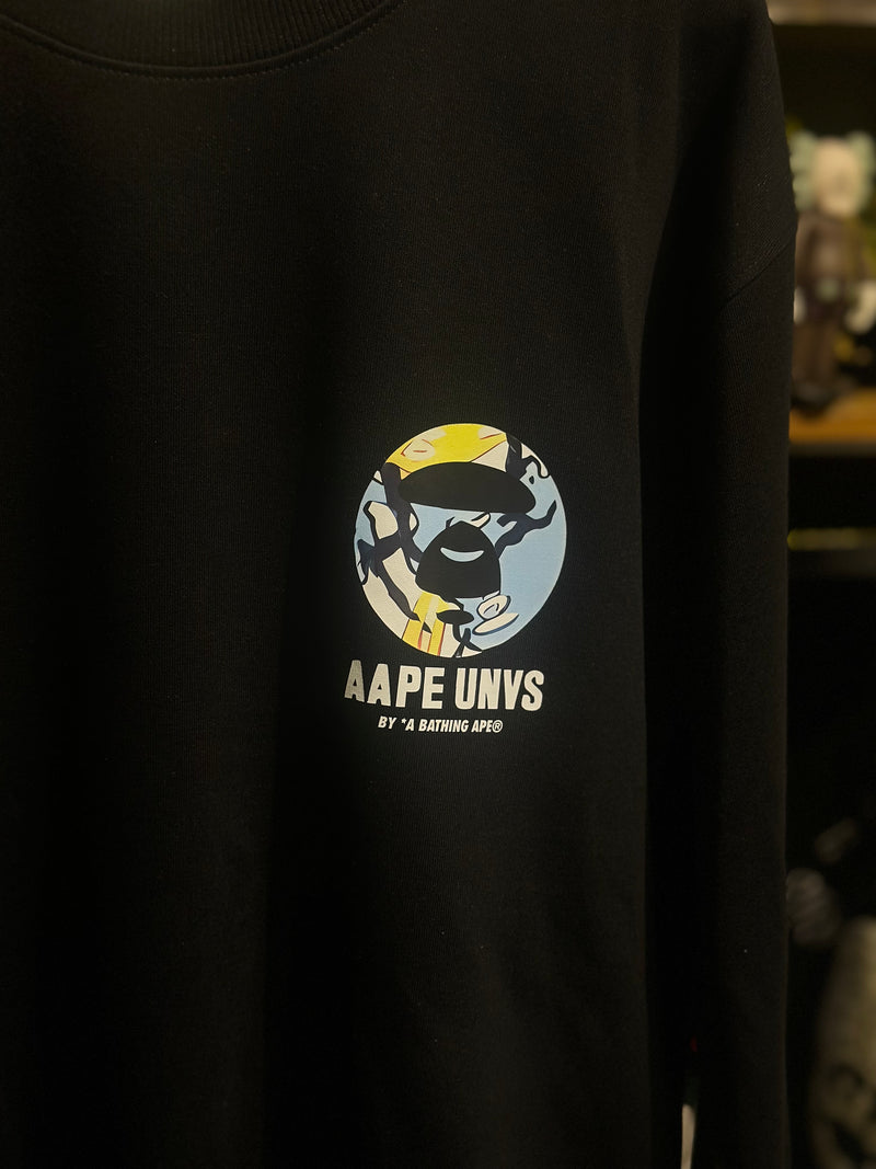 Moletom AAPE By A Bathing APE Preto - Pronta Entrega
