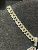 Corrente Cravejada Pingente OG Em Zicornia Cubica Prata 50 CM - Pronta Entrega