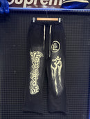 Calça Hellstar High Street Moletom Destonado Preto - Pronta Entrega