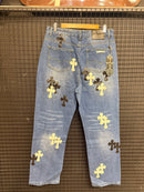 Calça Jeans Chrome Hearts x Comme Des Garçons Cruz Black White - Pronta Entrega
