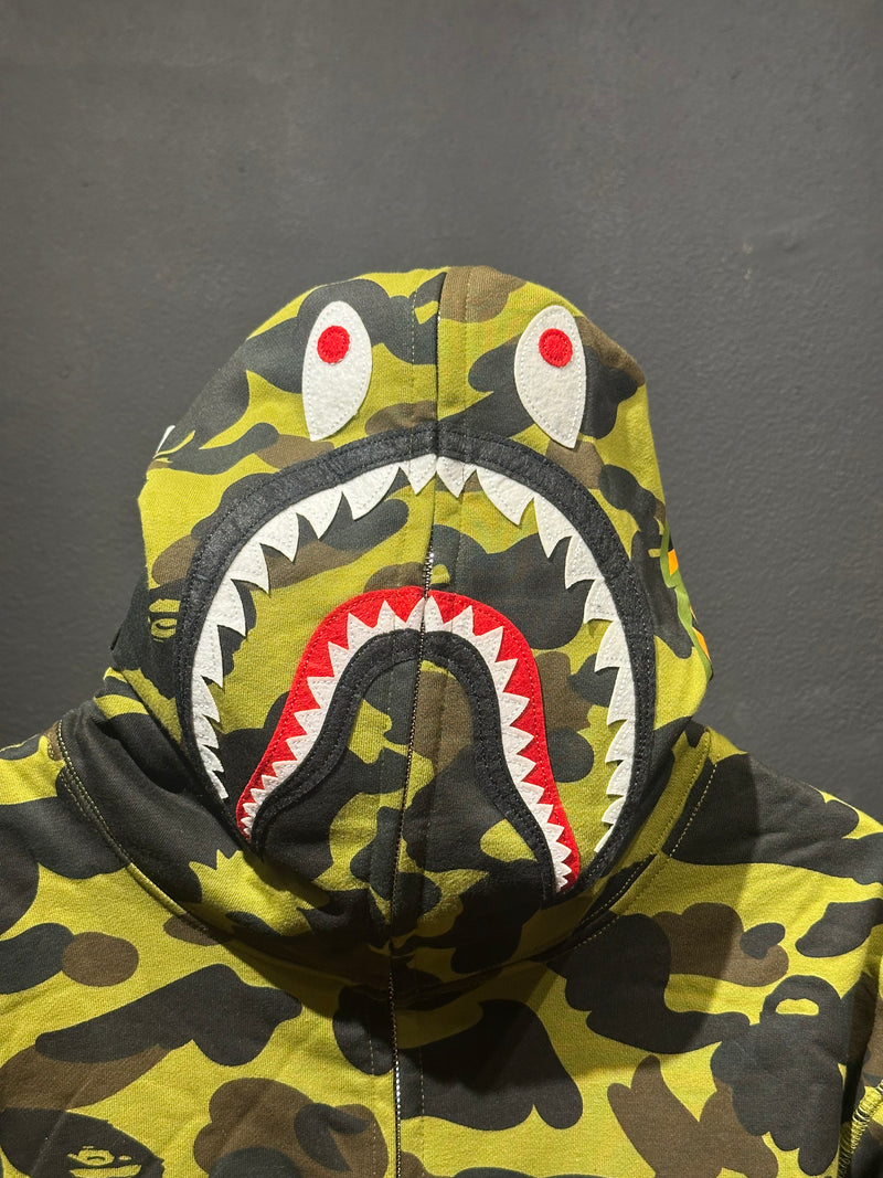 Jaqueta Bape Shark Camo Green Full Zip - Pronta Entrega