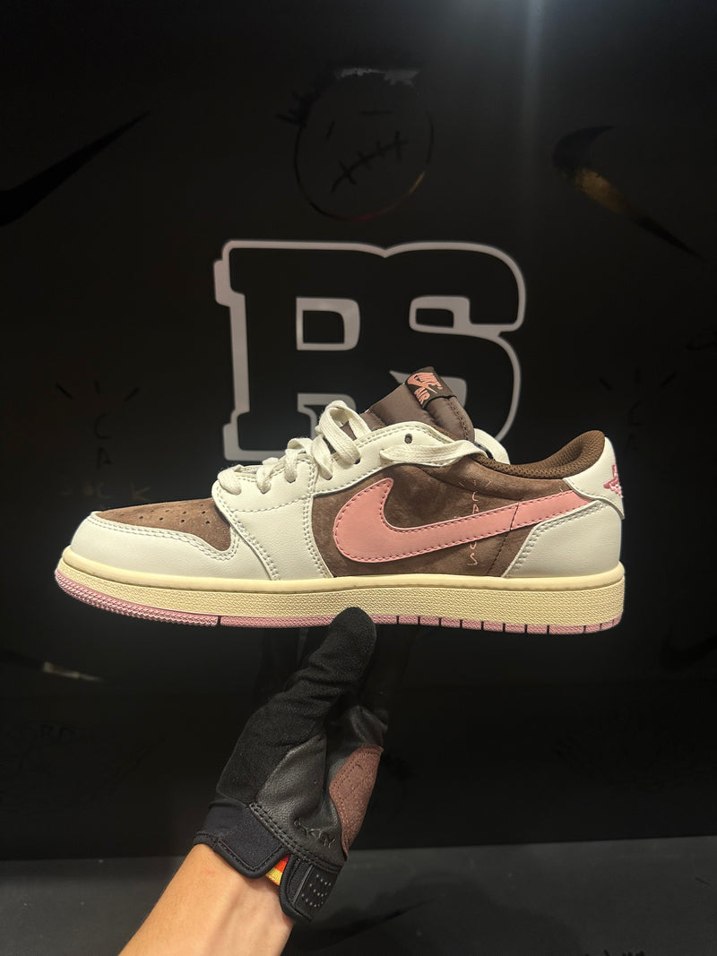 Tênis Jordan 1 Low Travis Scott Pink Brown - Pronta Entrega