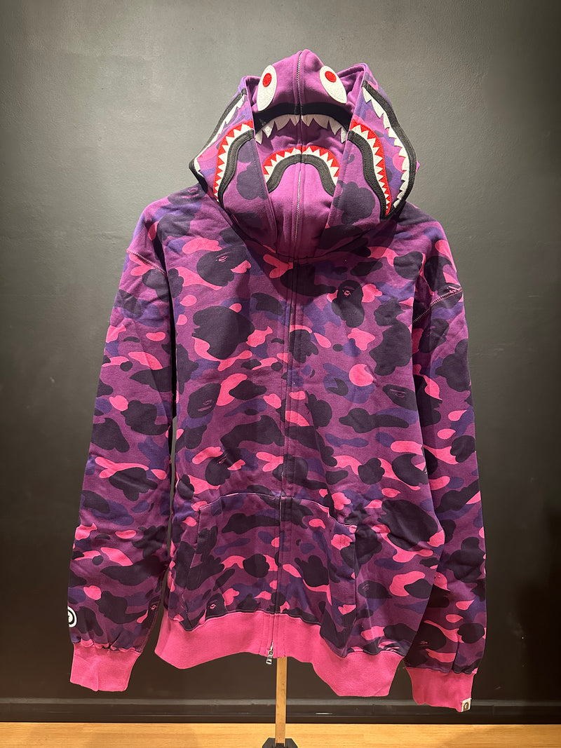 Jaqueta Bape Shark Camo Pink Dual Hoodie Full Zip - Pronta Entrega