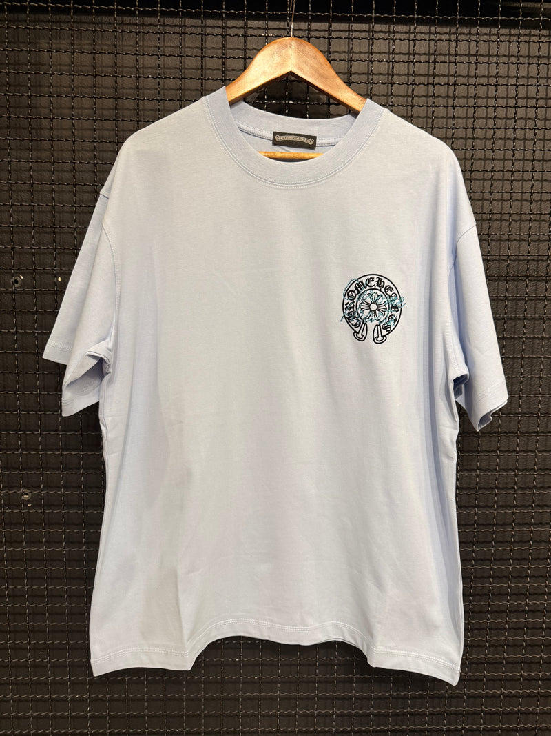 Camiseta Chrome Hearts Back 4 Cruz Blue Azul - Pronta Entrega