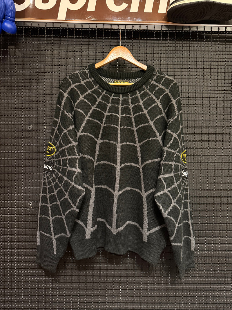 Suéter Supreme x Vanson Leathers x Marvel Spider-Man intarsia-knit - Pronta Entrega