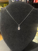 Corrente Feminina Prata Pingente Girl Red Stone Em Zicornia Cúbica 45 CM - Pronta Entregah