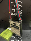 Bolsa Gucci Carteiro Transversal Bege Preto - Pronta Entrega