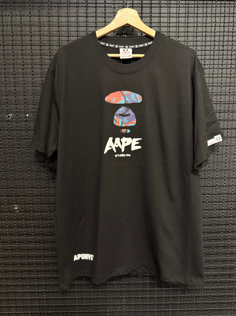 Camiseta AAPE by A Bathing Ape Black Red/Blue - Pronta Entrega