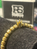 Pulseira Aço Inoxidável Dourada Com Coroa 20 CM - Pronta Entrega