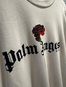Camiseta PALM ANGELS ROSE FLOWER Branco - Pronta Entrega
