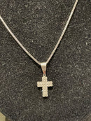 Colar Aço Slim com Crucifixo Cravejado 60 CM - Pronta Entrega