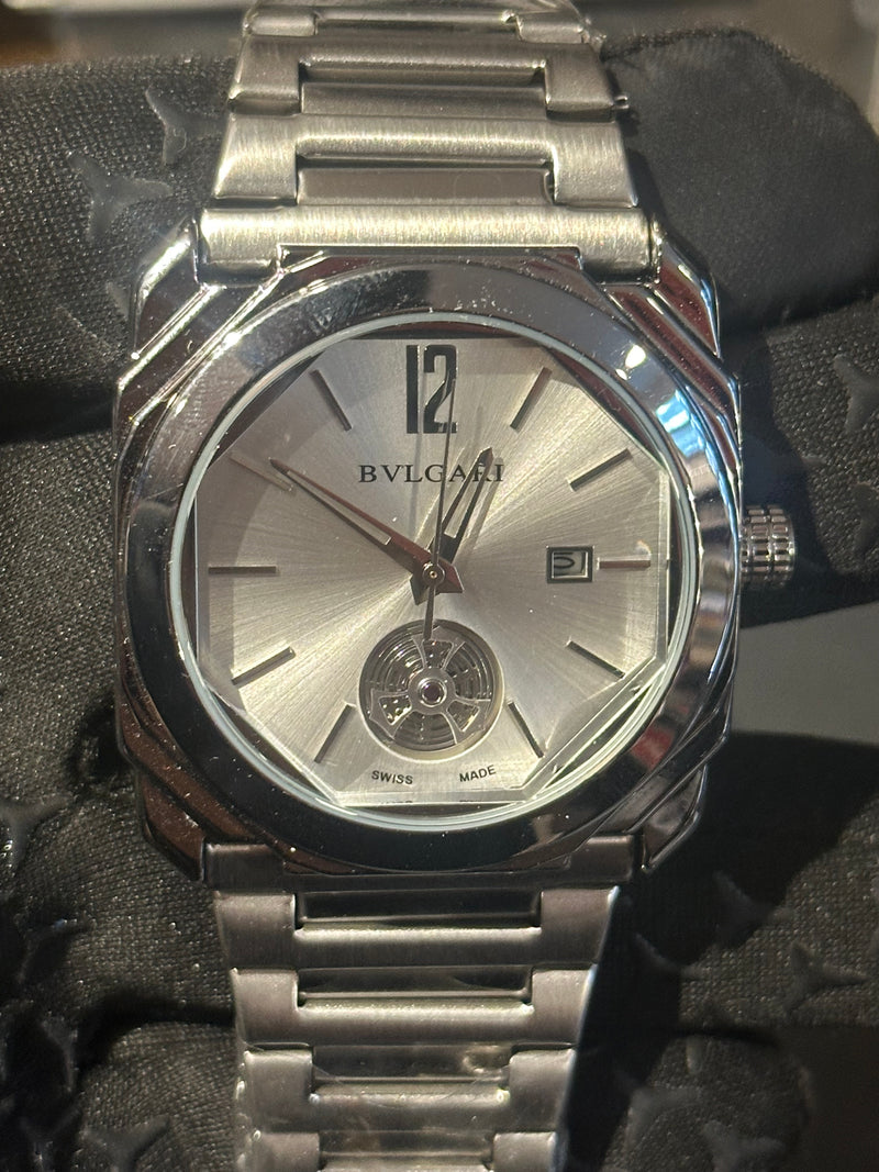 Relógio Bvlgari Silver Fundo Branco - Pronta Entrega