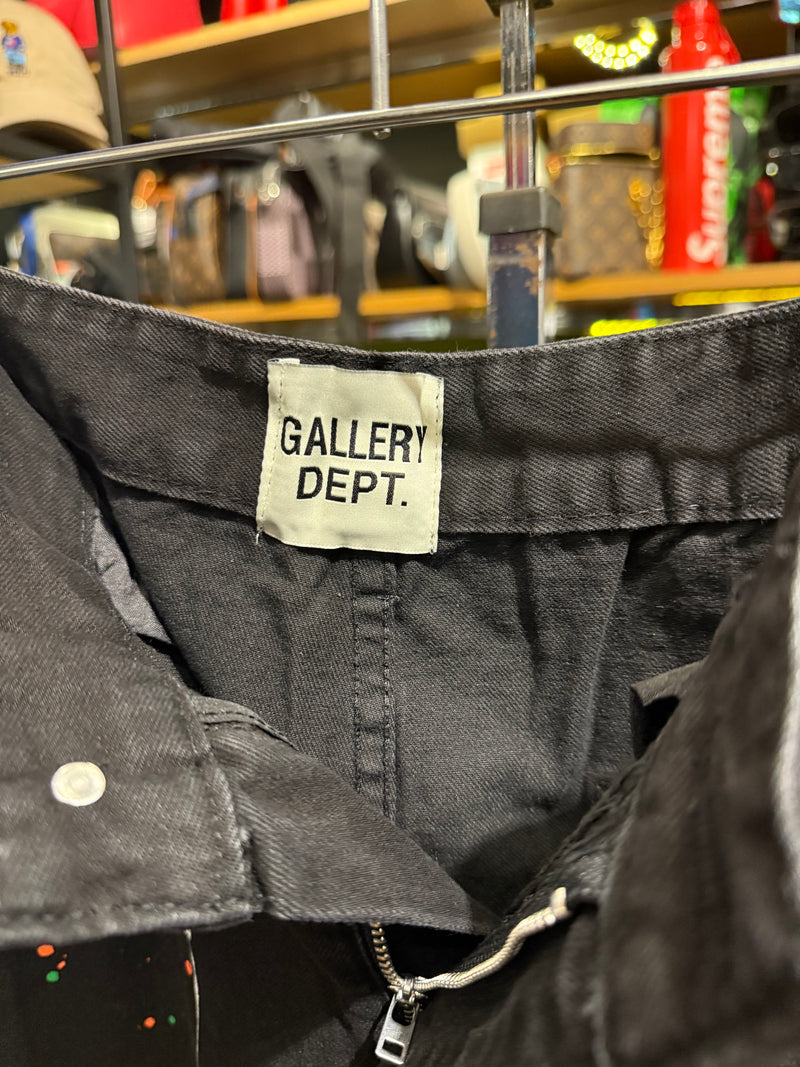 Calça Gallery Dept. Jeans Flare Preto com Respingos de Tinta - Pronta Entrega