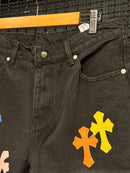 Short Chrome Hearts Jeans Cruz Multicolor - Pronta Entrega